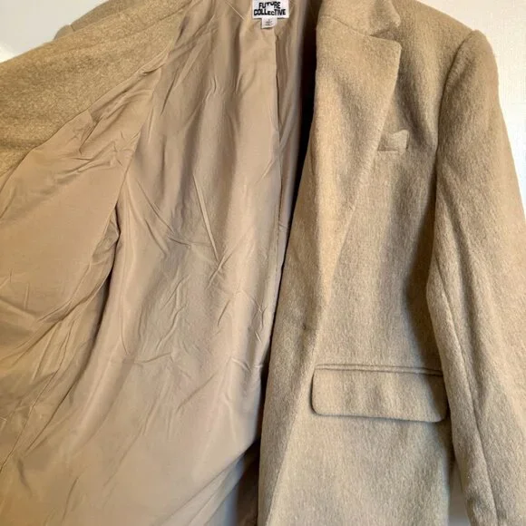 Future Collective Wool Blend Coat Size S - Picture 2 of 4